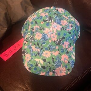 New Lilly Pulitzer Run Around Hat Ball Cap Spearmint  Pink Green blue New Adjust